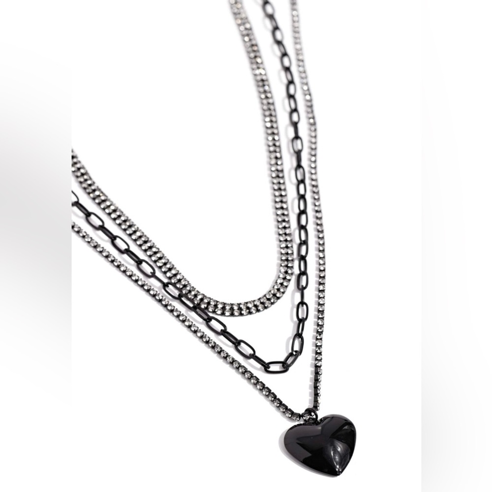 Layered Black & Silver Women's Necklace - Brand